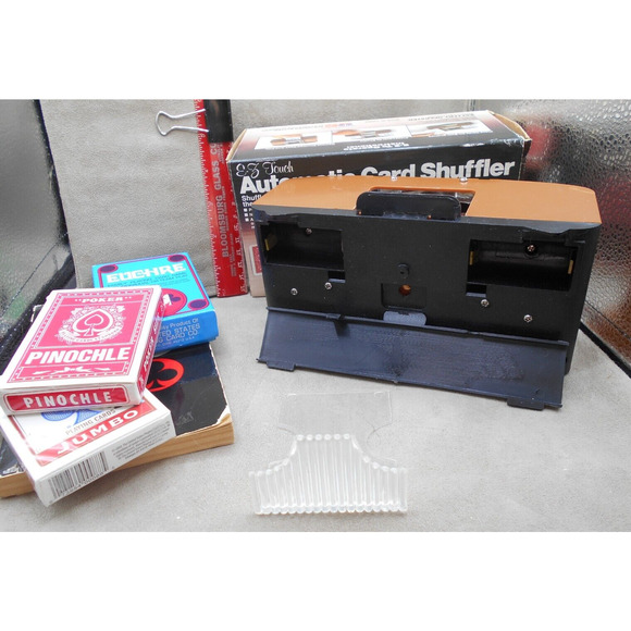 Vintage Playing Card & Acc Lot: Book, Shuffler, Pinochle, Euchre, & Jumbo Card - Picture 7 of 7